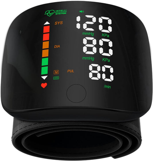 Wrist Blood Pressure Monitor with LED Display and Memory Function