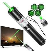 2-Pack Rechargeable Long-Range Laser Pointer Set (Red & Green) with Star Cap