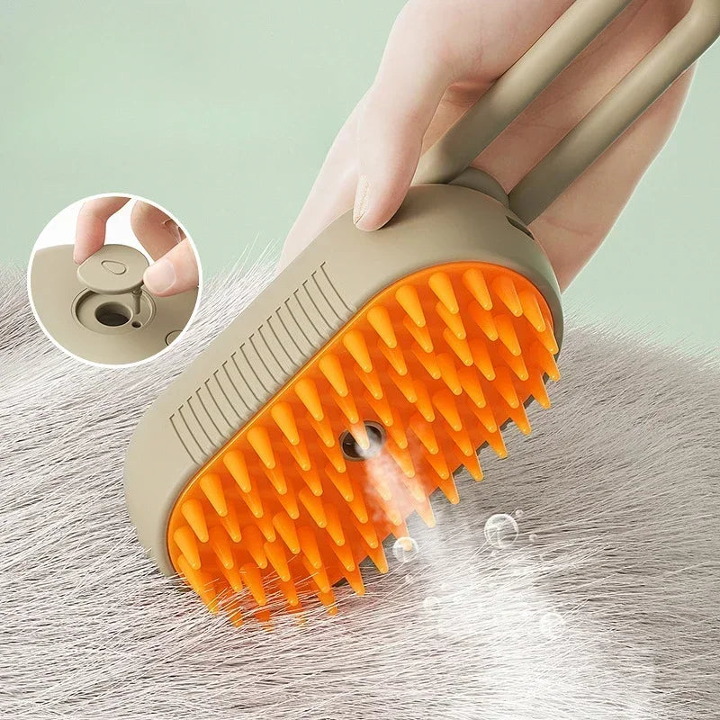 3-in-1 Steam Pet Grooming Brush for Dogs & Cats