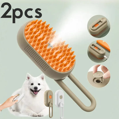 3-in-1 Steam Pet Grooming Brush for Dogs & Cats